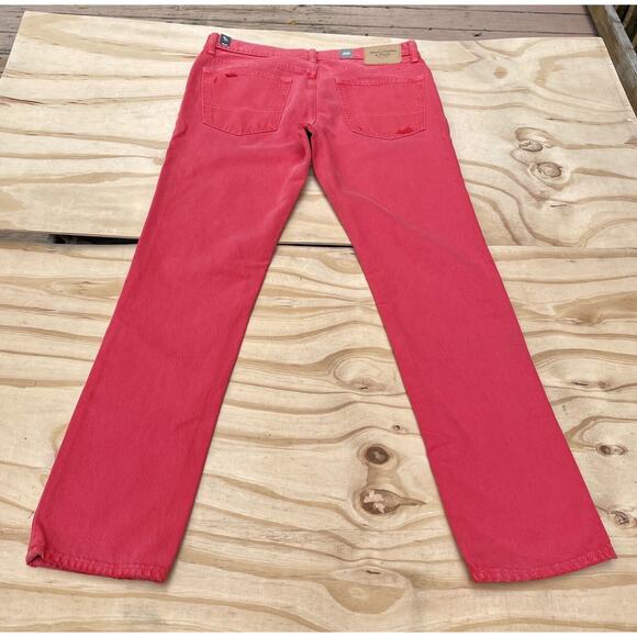 Abercrombie & Fitch Jeans The A&F Skinny Denim Distressed Mens Red Sz. 33X32 New - Picture 5 of 6